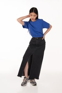 Trevor Crop Tee in Cobalt Blue