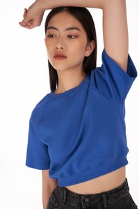 Trevor Crop Tee in Cobalt Blue