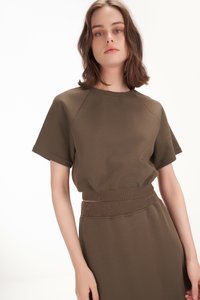 Trevor Crop Tee in Walnut