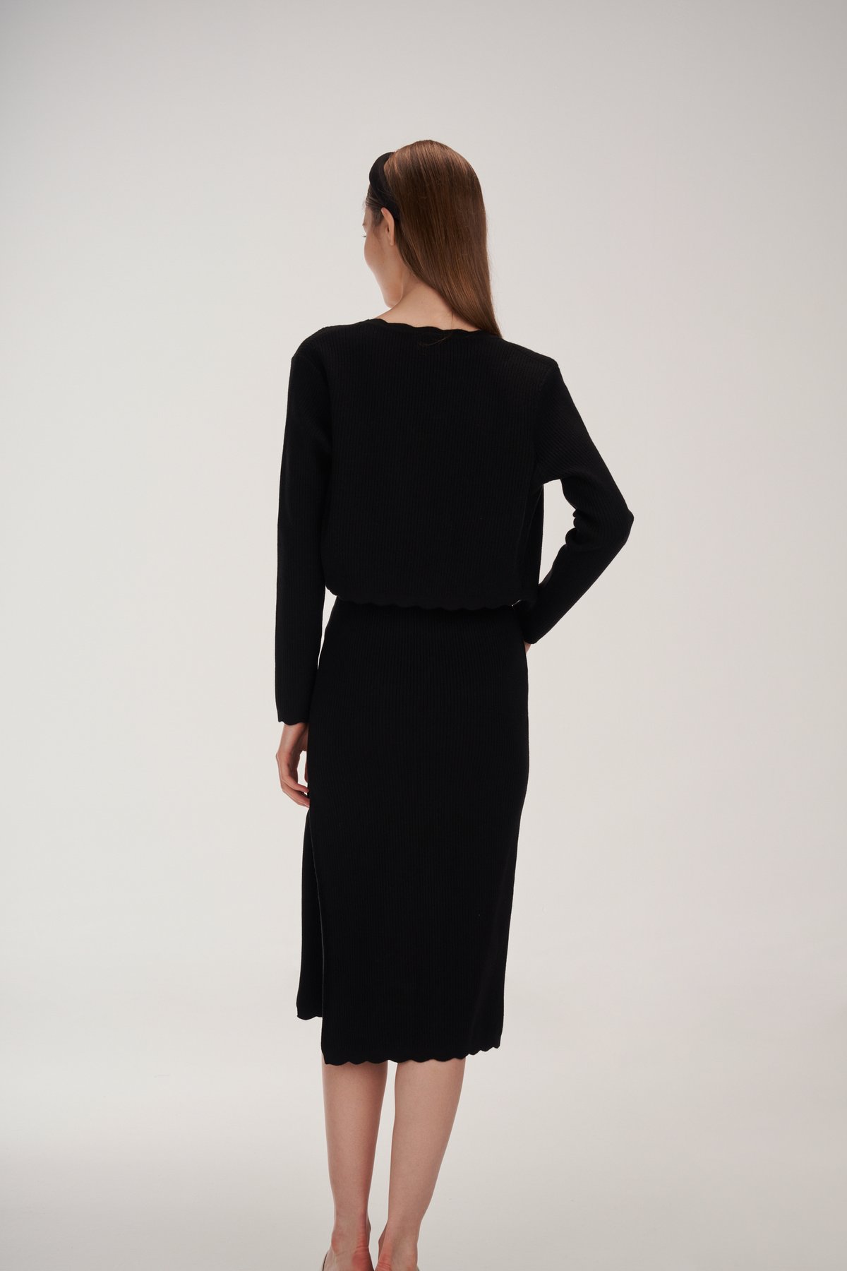 Rae Scallop Trim Knit Cardigan