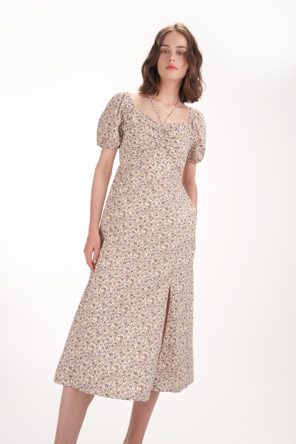 Thea Midi Dress in Purple