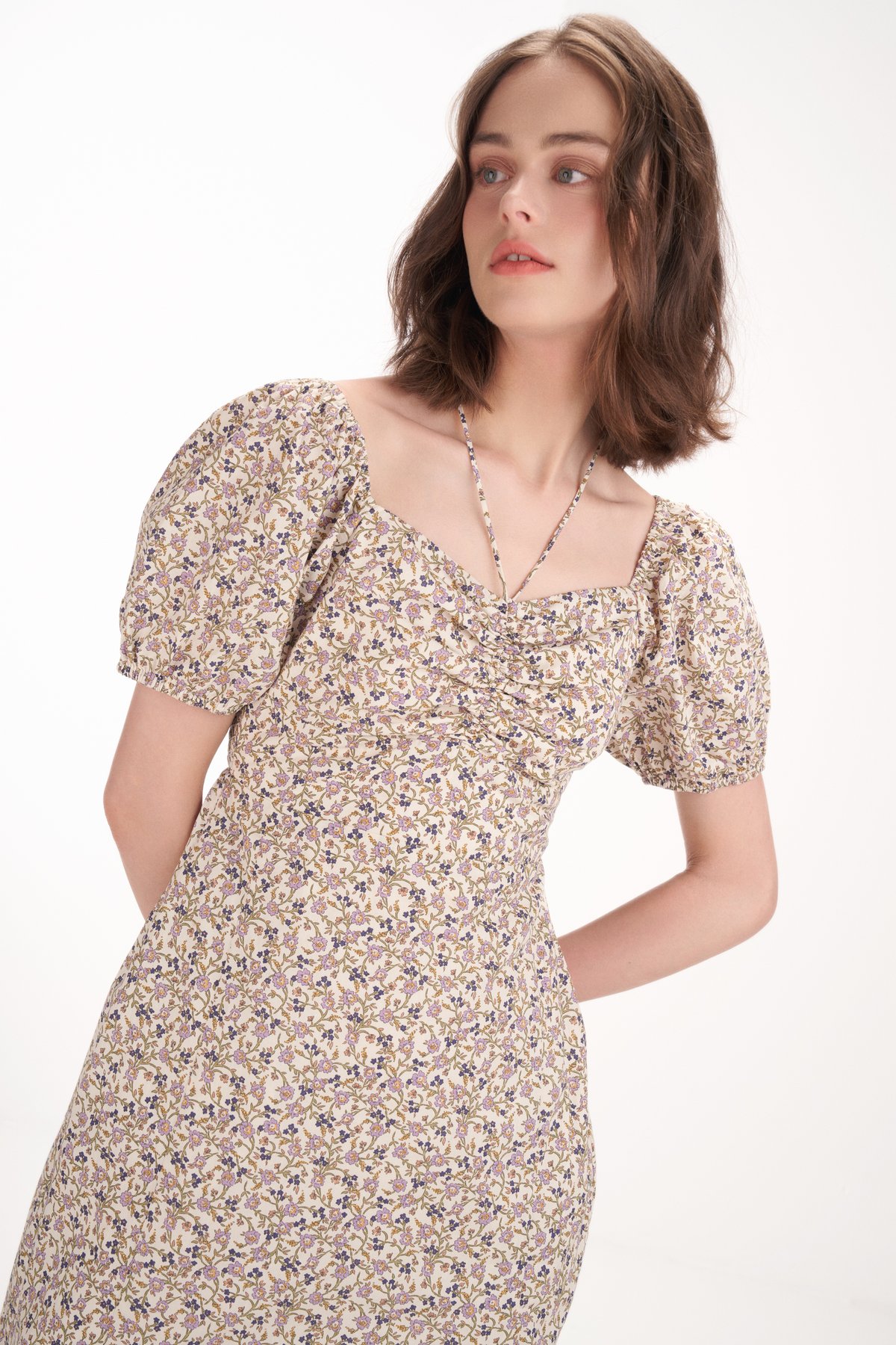 Thea Midi Dress in Purple