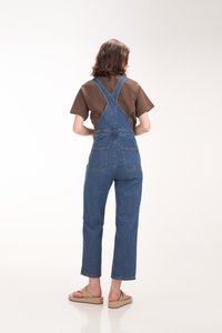 Carlton Denim Long Dungarees in Mid Wash
