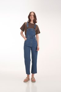 Carlton Denim Long Dungarees in Mid Wash