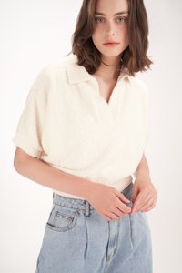 Flurry Textured Knit Top in Ivory