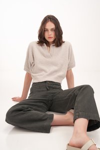 Flurry Textured Knit Top in Stone
