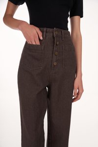 Oriane Pocket Jeans in Brown