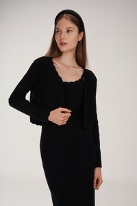 Rae Scallop Trim Knit Cardigan