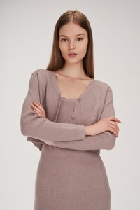 Rae Scallop Trim Knit Cardigan