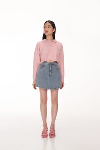 Rella Button Knit Top in Pink