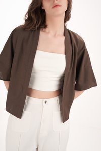 Rory Linen Kimono in Brown