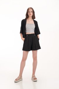 Rory Linen Shorts in Black