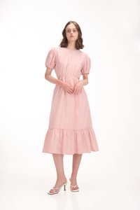 Tasmine Gingham Midaxi Dress in Pink