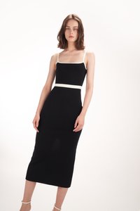 Zelia Colourblock Knit Dress in Black
