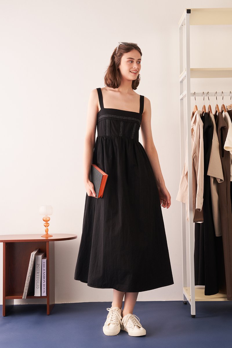 Nadine Contrast Stitch Maxi Dress