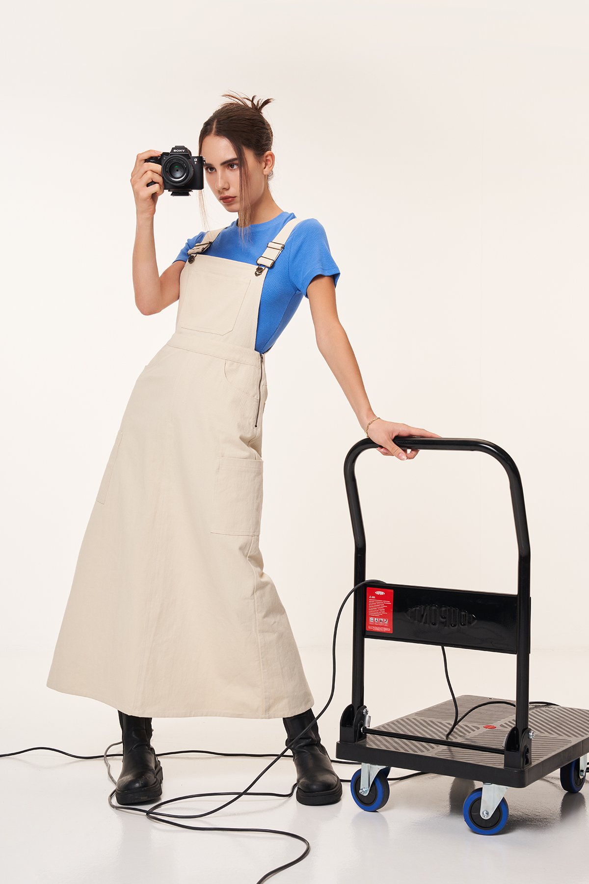 Shopherd - Denim Mini A-Line Dungaree Dress