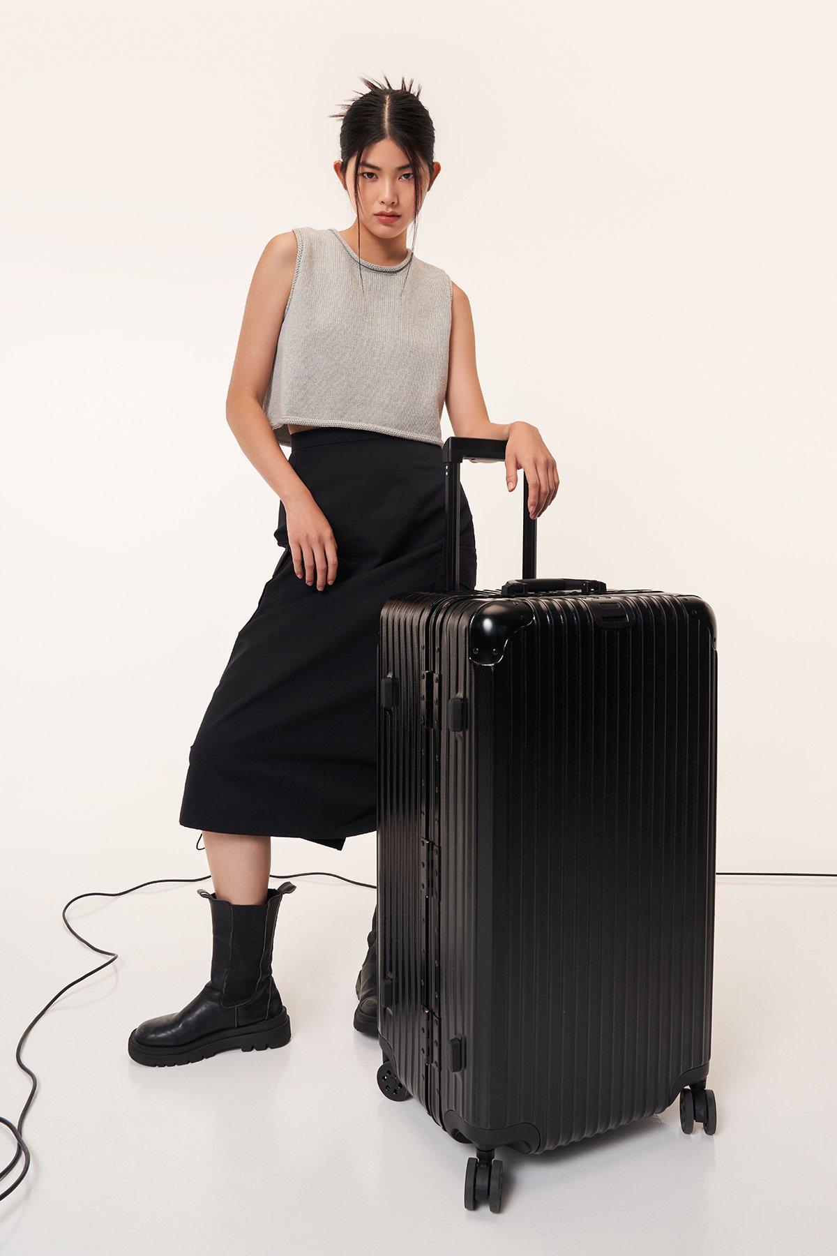Flint Two Way Cargo Skirt in Black