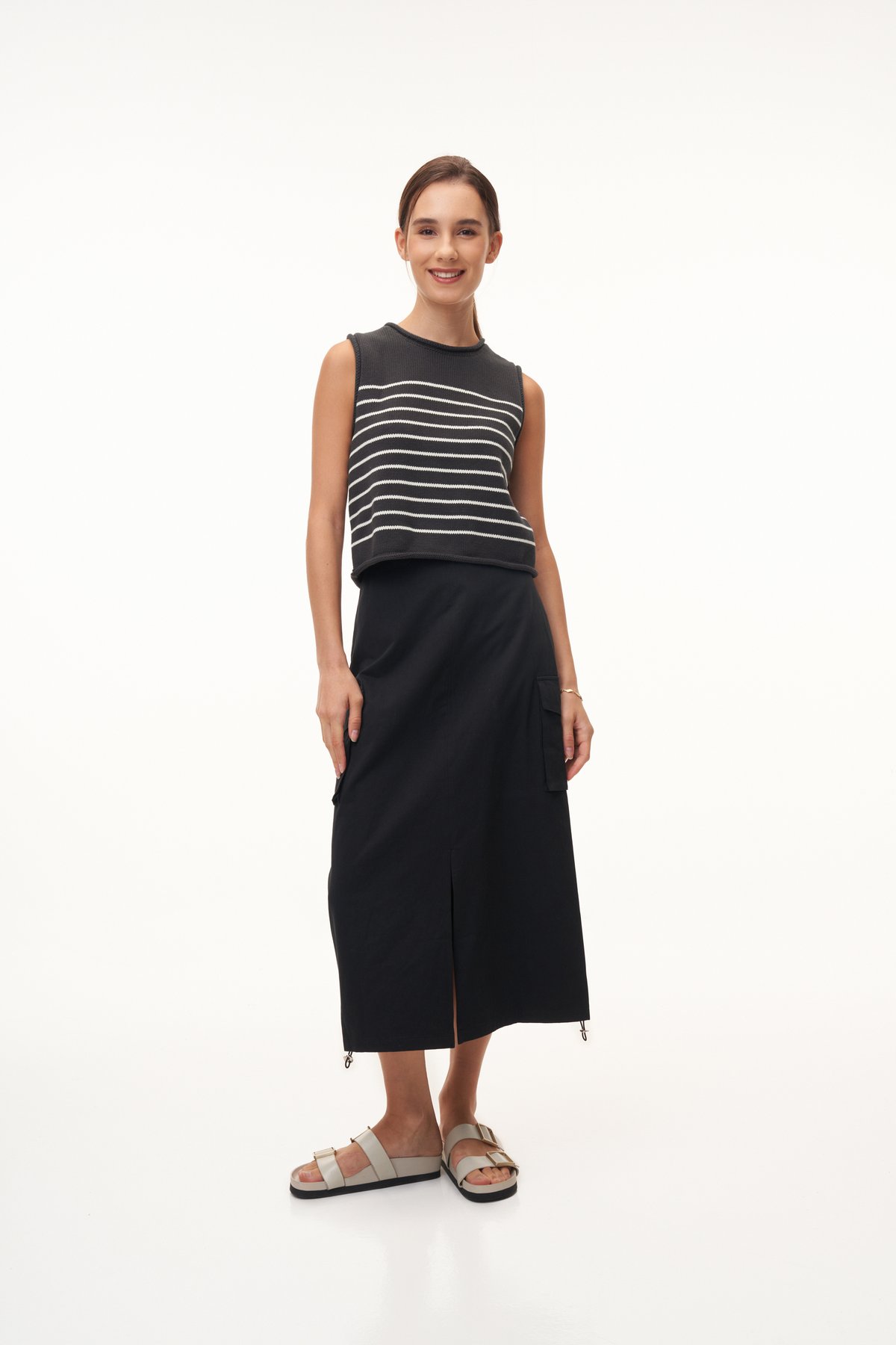 Flint Two Way Cargo Skirt in Black