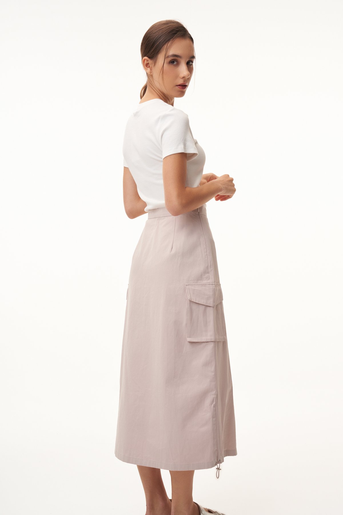 Flint Two Way Cargo Skirt in Nude Pink
