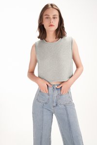 Baron Knit Top in Heather Grey