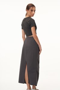 Dayne Ruched Skirt in Charcoal