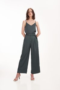 Lenne Satin Belted Pants in Forest
