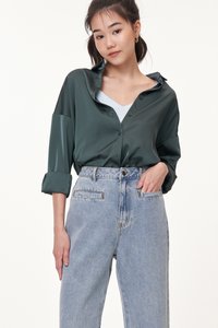 Lenne Satin Shirt in Forest