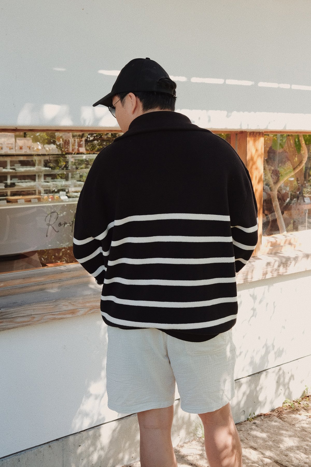 Men's Oshino Stripes Pullover in Black