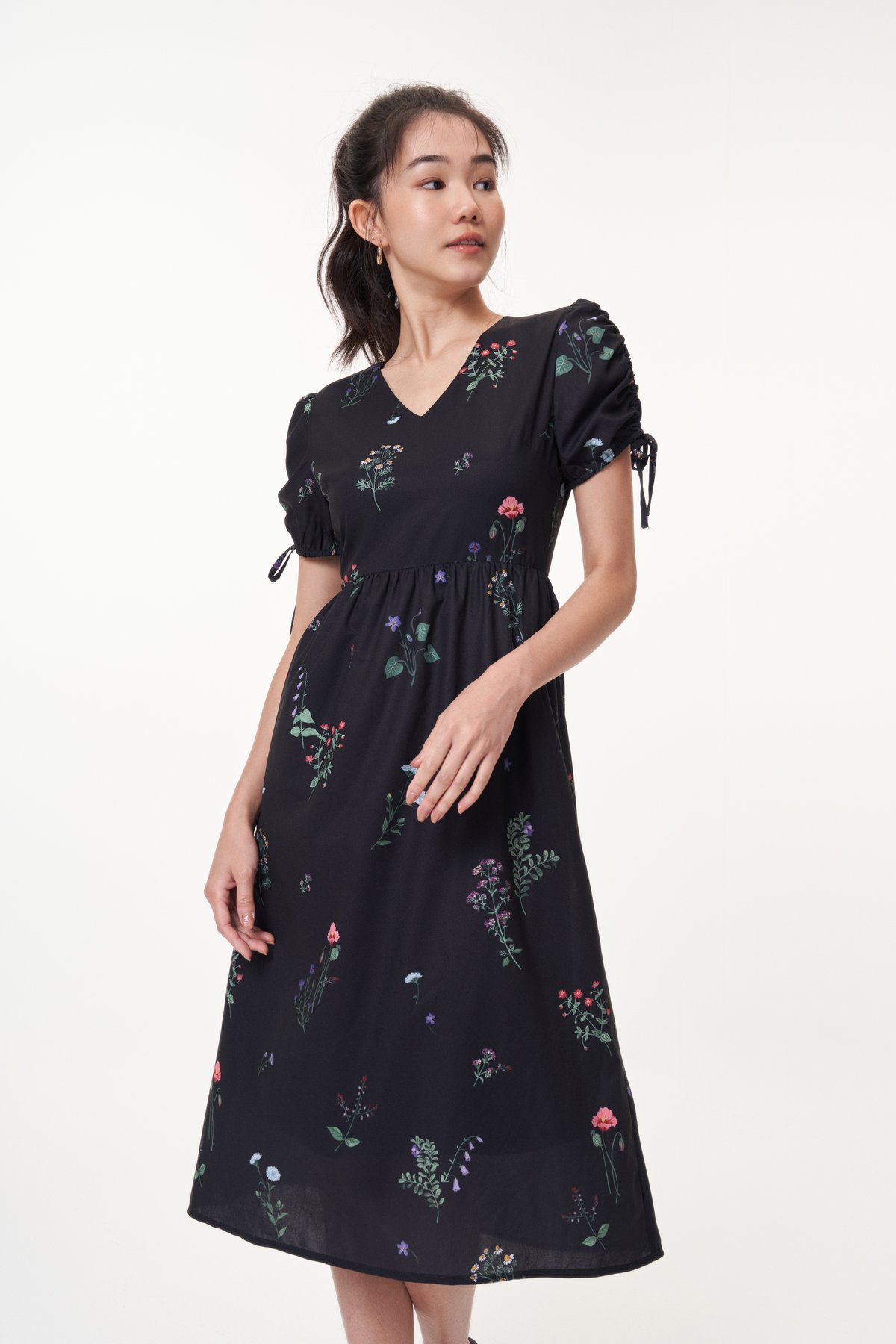 Elina Floral Ruched Dress | The Closet Lover