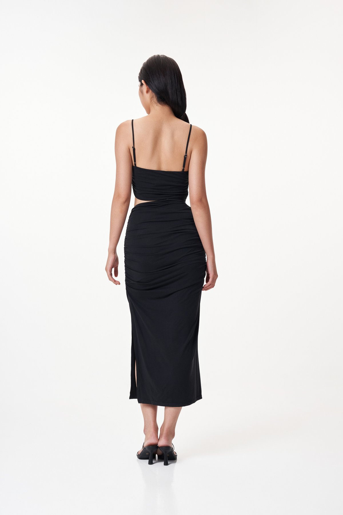 *Pre-order* Genn Cut-Out Ruched Dress in Black