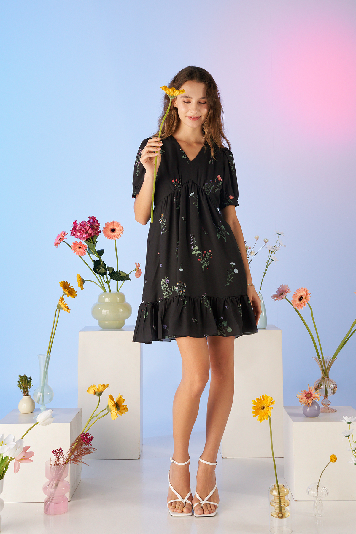 Elina Floral Babydoll Dress The Closet Lover