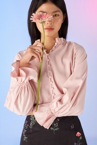 Jennie Button Blouse in Pink