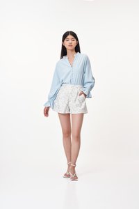 Jennie Button Blouse in Sky