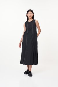 Khai Two Way Contrast Stitch Dress in Black