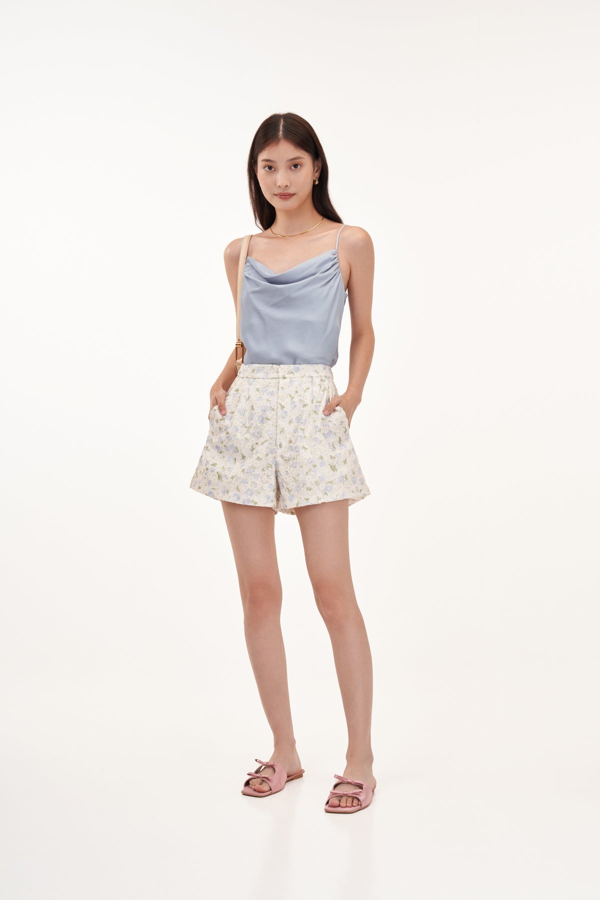 Callie Cowl Neck Top in Periwinkle