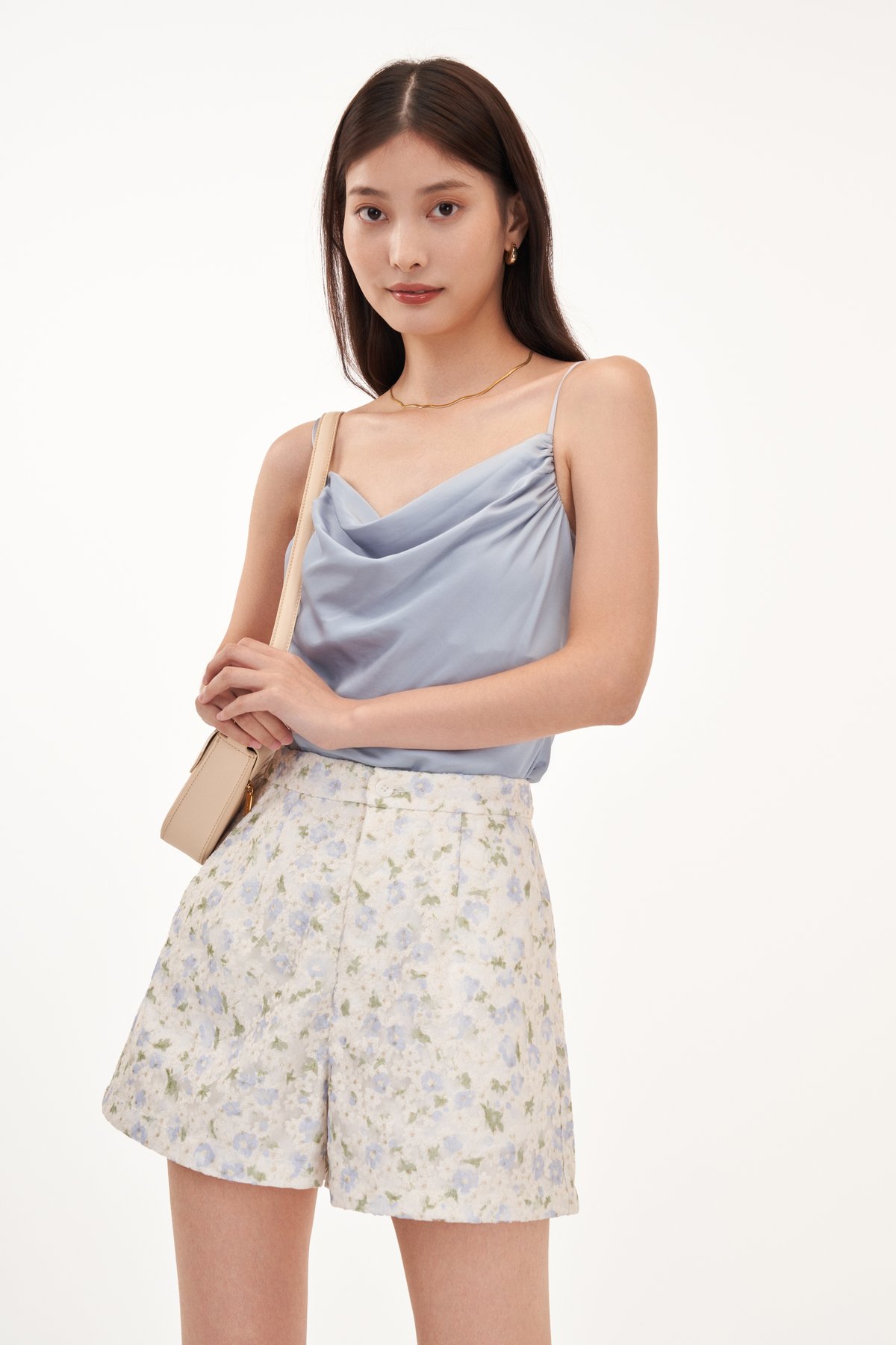 Callie Cowl Neck Top in Periwinkle