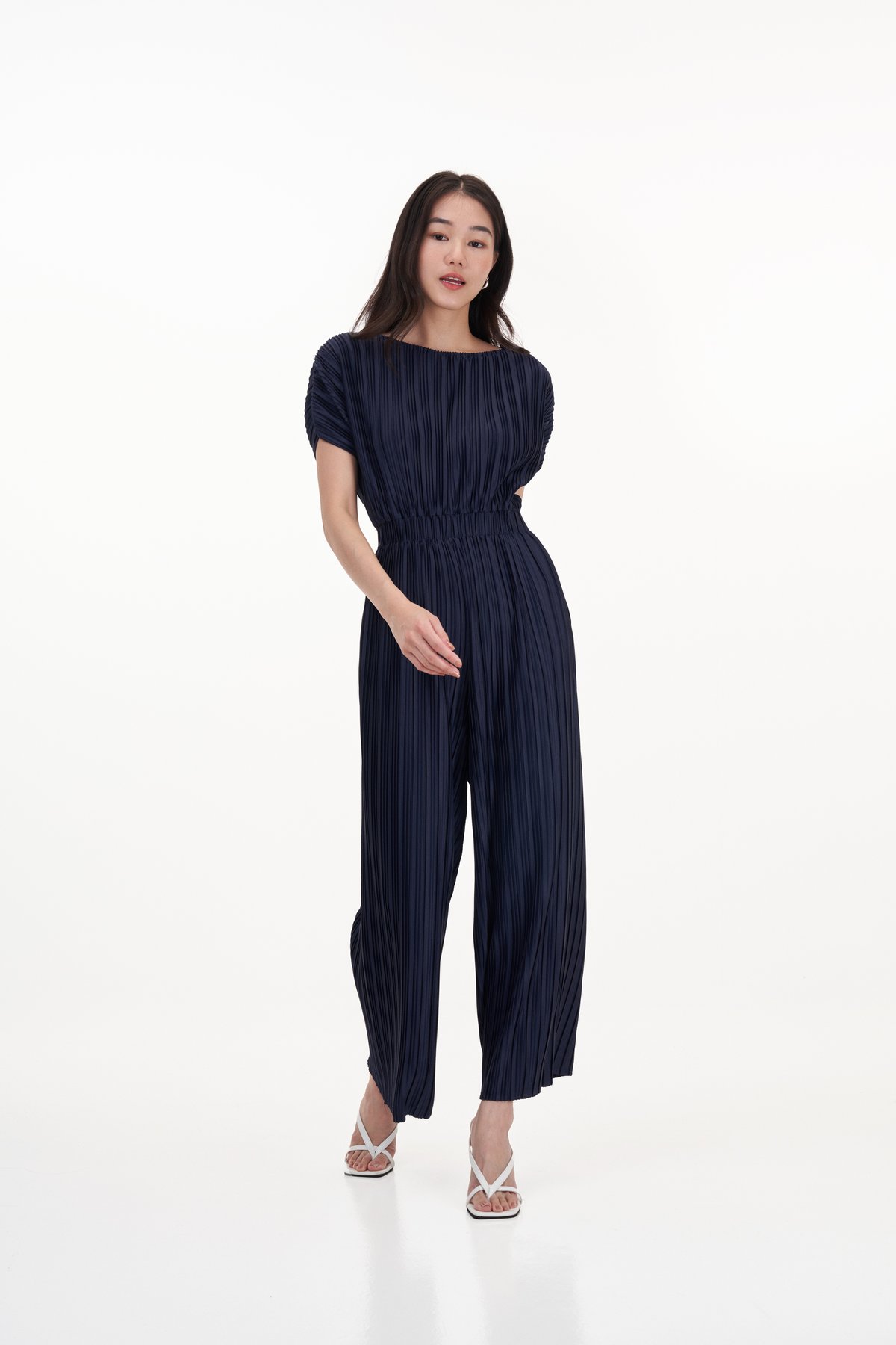 Emerson Multiway Pleated Jumpsuit in Navy