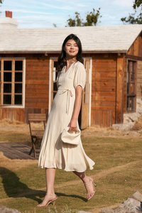 Blair Midi Dress in Cream