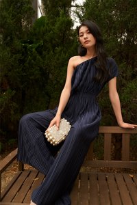 Emerson Multiway Pleated Jumpsuit in Navy
