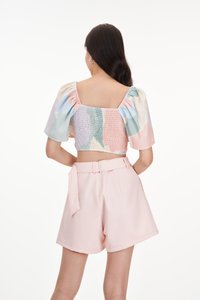 Raynne Flutter Sleeve Top in Harmony Bliss in Pastel