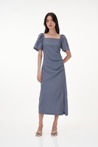 Aime Square Neck Ruched Dress