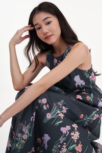 Audrey Sleeveless Midi Dress in Blossoms Reverie