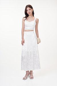 Celio Jacquard Maxi Skirt in White