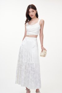 Celio Jacquard Maxi Skirt in White