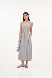 Claire Cut-Out Midi Dress in Lilac
