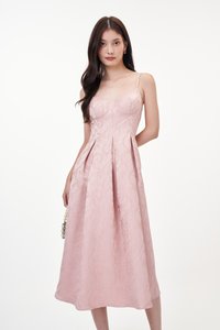 Elise Padded Bustier Dress in Pink