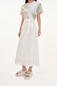 Helena Knotted Midi Skirt in White