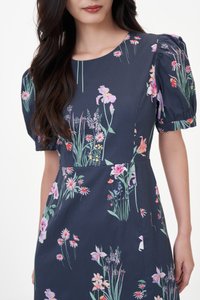 Linden Sleeve Sheath Dress in Blossoms Reverie