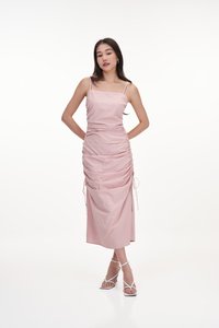 Raina Ruched Dress in Pink