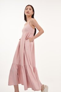 Serah Scruchie Strap Midaxi Dress in Pink
